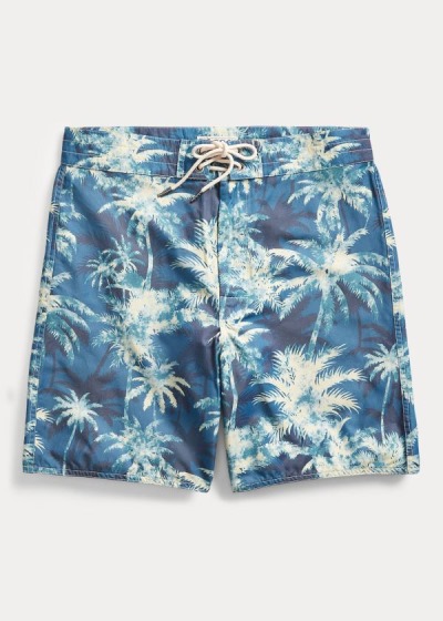 Pantalones Cortos Ralph Lauren Hombre Azul Marino - Palm Tree-Print Twill - JUAVZ0192